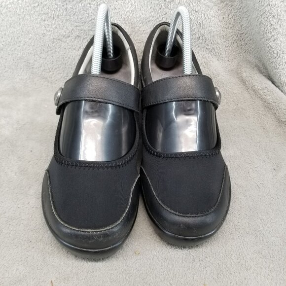 Alegria Shoes Womens EU 38 US 8-8.5 Maya Black Leather Mary Jane Clogs - Picture 3 of 13